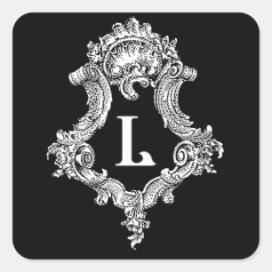 L Monogramm Quadratischer Aufkleber