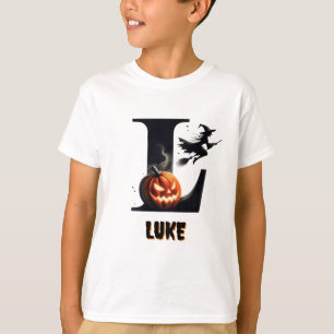 L Monogramm Süßigkeiten oder Saures Süßes Hallowee T-Shirt
