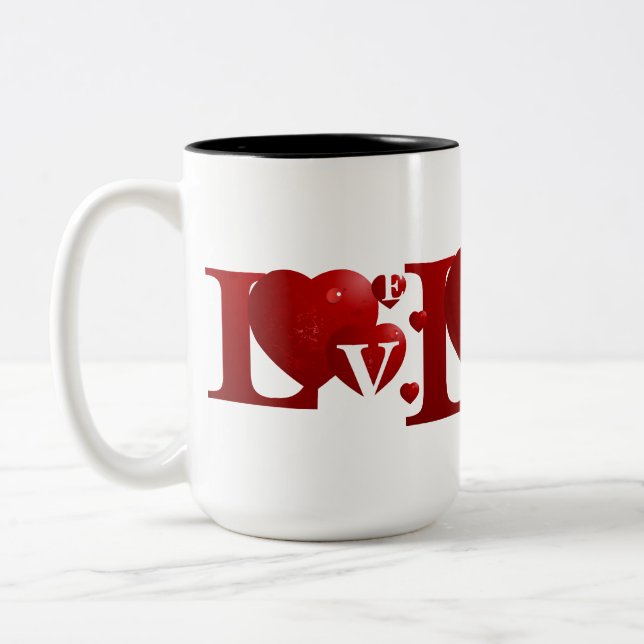 L.O.V.E. Herz Zweifarbige Tasse (Links)