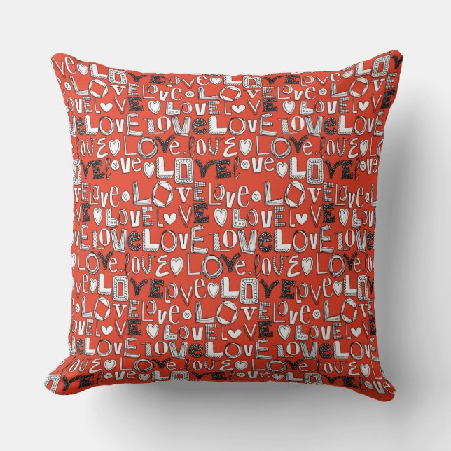 l o v e LIEBE rot Kissen (Vorderseite)