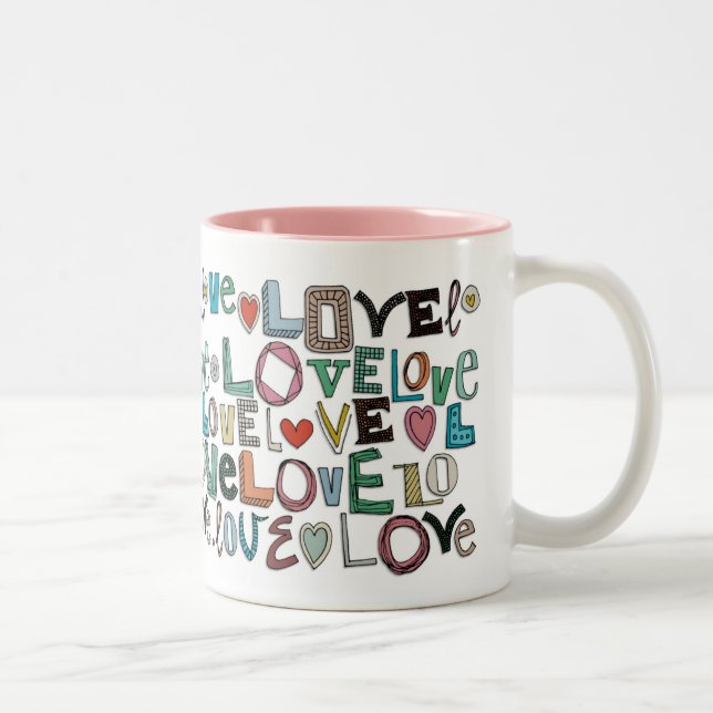 l o v e LIEBE Zweifarbige Tasse (Rechts)