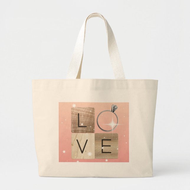 L-o-v-e Tiles Jumbo Stoffbeutel (Vorne)