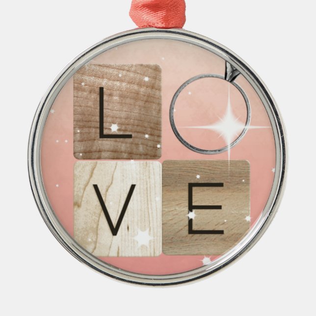 L-o-v-e Tiles Ornament Aus Metall (Vorne)