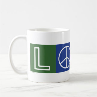 L-O-V-E - Zeichen für Herz und Frieden Tasse