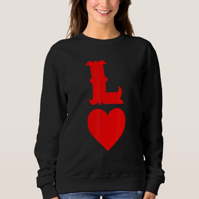 L Of Hearts Love Couples Valentines Day Gifts For  Sweatshirt (Vorderseite)
