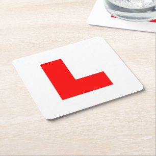 L-Plate Learner Driver / Bachelorette Hen Night Rechteckiger Pappuntersetzer