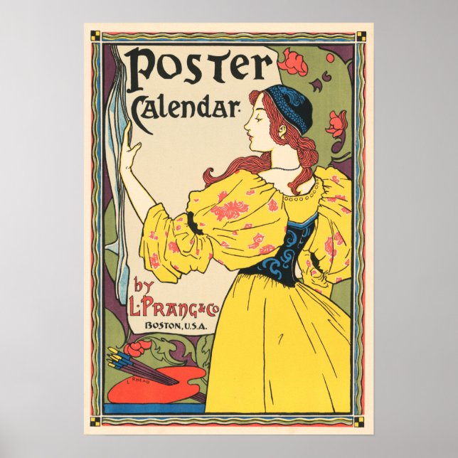 L PRANG & CO Magazine Poster Calendar Louis Rhead (Vorne)