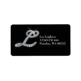 L-Script-Bezeichnung "Diamant Bling" Adressaufkleber