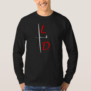 L über DUNKLEM hochfliegendem Shirt D