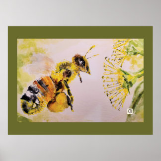 la abeja y la flor poster
