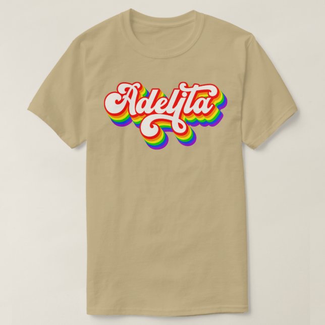 La Adelita Mexikanischer Soldat Rainbow Adelita Ge T-Shirt (Design vorne)