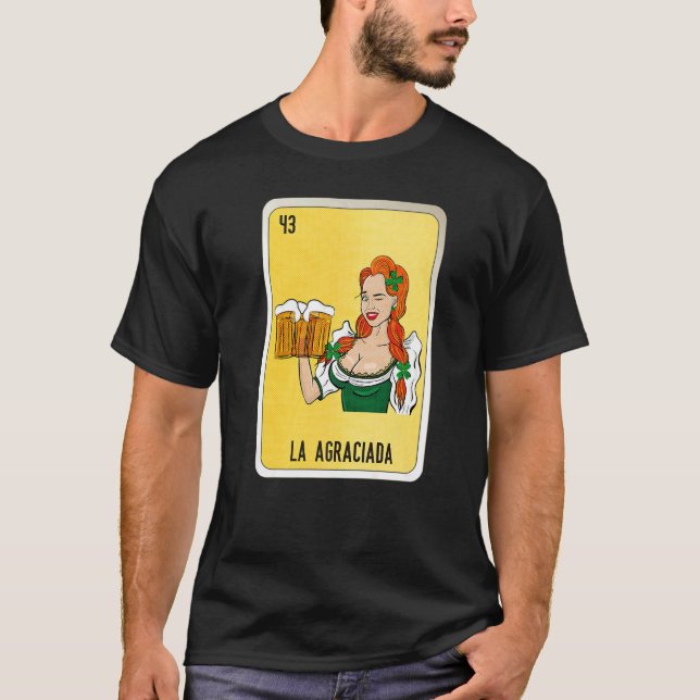 La Agraciada Mexican Slang Lottery Bingo Cards   T-Shirt (Vorderseite)