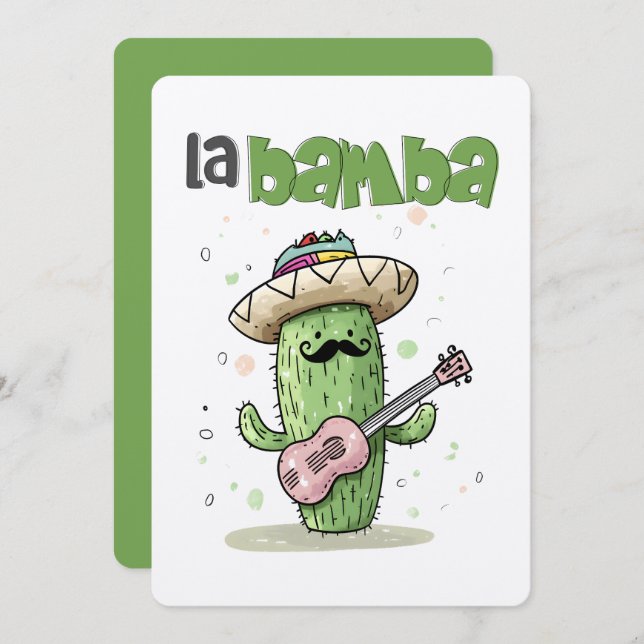La Bamba Cactus Jam - A Cinco de Mayo Fiesta Musik Einladung (Vorne/Hinten)