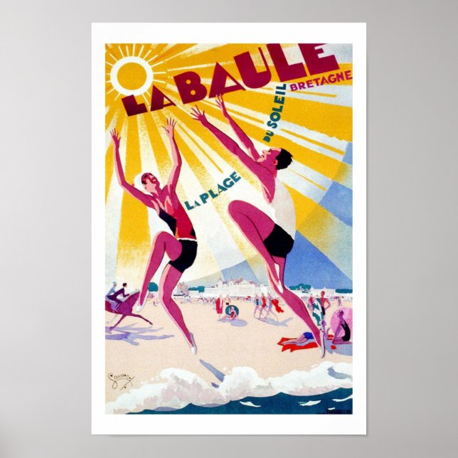 La Baule France Vintage Travel Poster (Vorne)