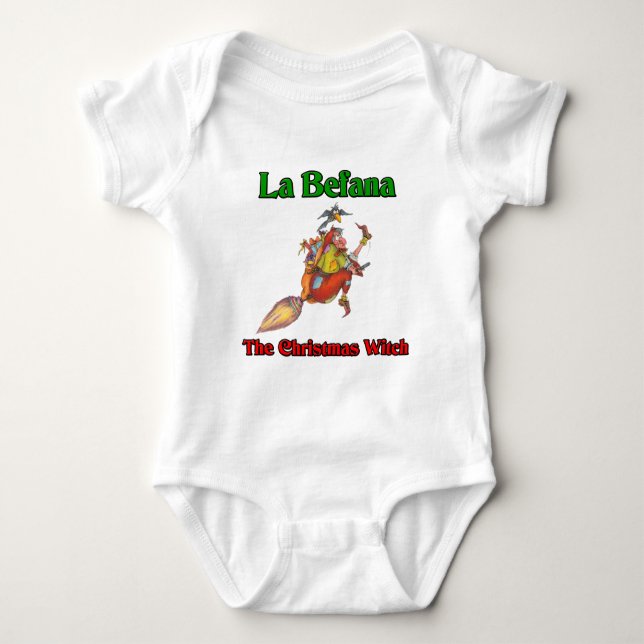 La Befana die Weihnachtshexe. Baby Strampler (Vorderseite)