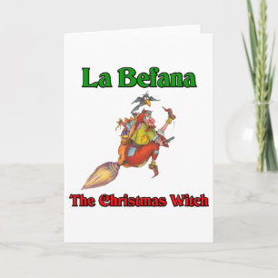 La Befana Die Weihnachtshexe.. Feiertagskarte