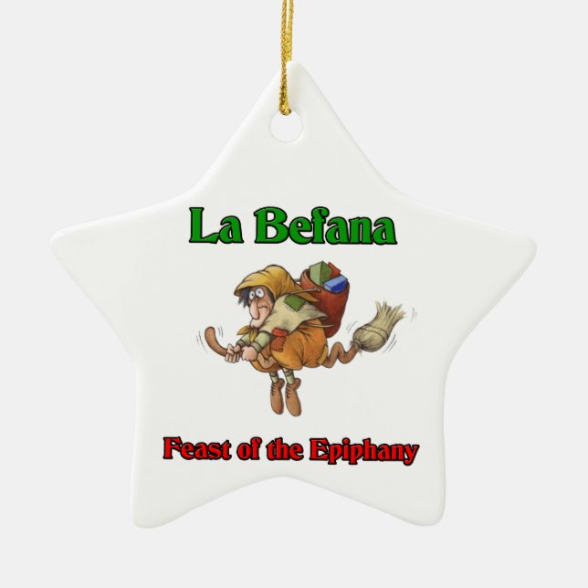 La Befana (Weihnachtshexe) Fest der Offenbarung Keramikornament (Vorne)