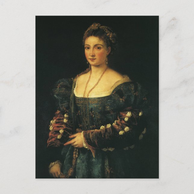 La Bella, Herzogin von Urbino von Tizian Postkarte (Vorderseite)
