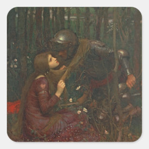 La Belle Dame Sans Merci, 1893 (Öl auf Leinwand) Quadratischer Aufkleber