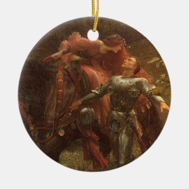 La Belle Dame sans Merci von Sir Frank Dicksee Keramikornament (Vorne)