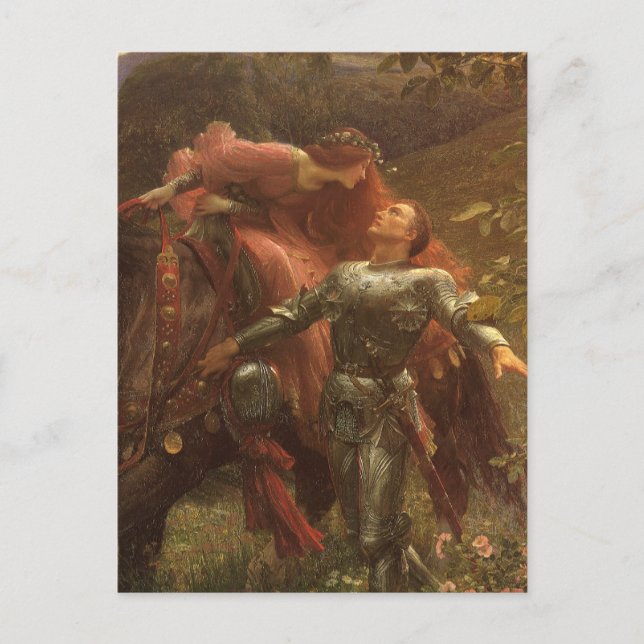 La Belle Dame sans Merci von Sir Frank Dicksee Postkarte (Vorderseite)