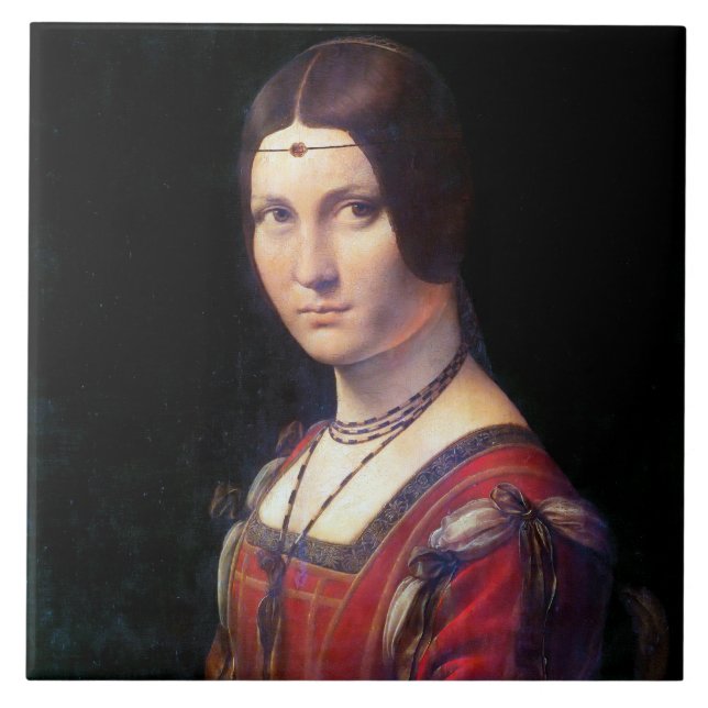 La Belle Ferronniere, Leonardo da Vinci Fliese (Vorderseite)