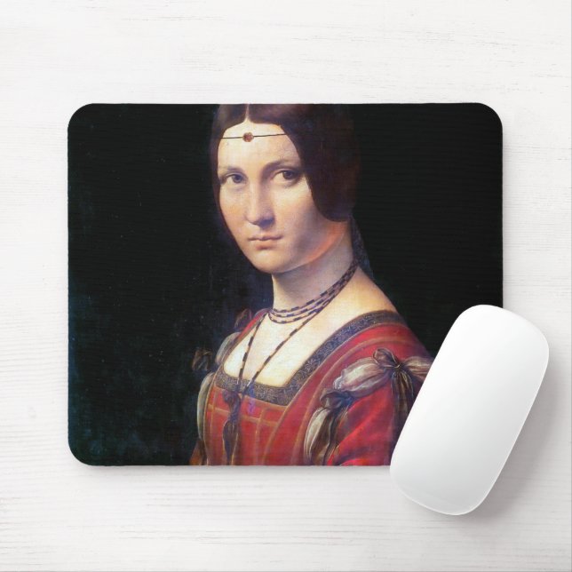La Belle Ferronniere, Leonardo da Vinci Mousepad (Mit Mouse)