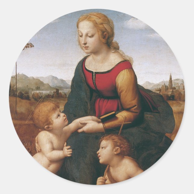 La Belle Jardinière von Rapahel Runder Aufkleber (Vorderseite)