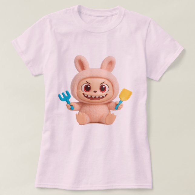La Bobo – Cute Mischievous Bunny Character T-Shirt (Design vorne)