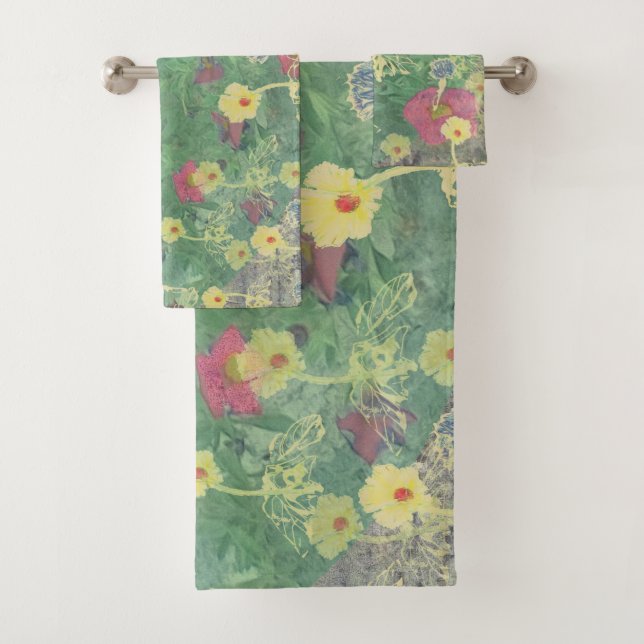 La Boca Floral Print Badezimmer Handtücher (Insitu)