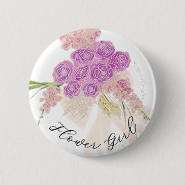 La Boca Rosa Blumenmädchen mit Blumenbouquet  Button
