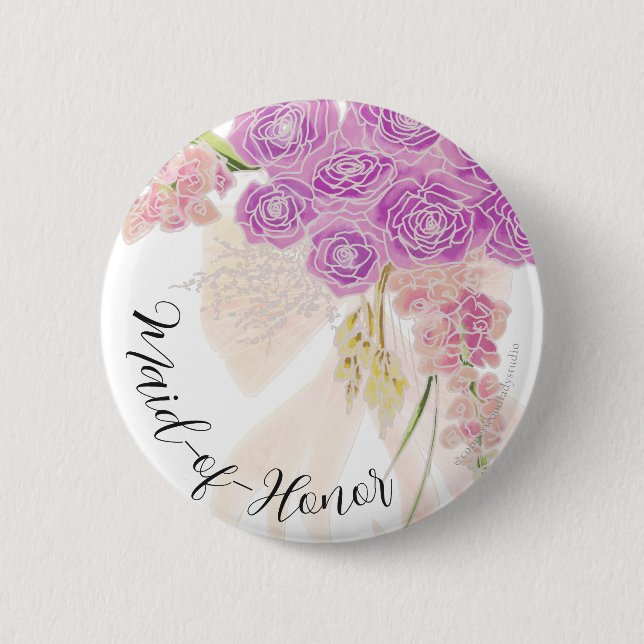 La Boca Rosa schieres Bouquet Ehrenjungfer  Button (Vorderseite)