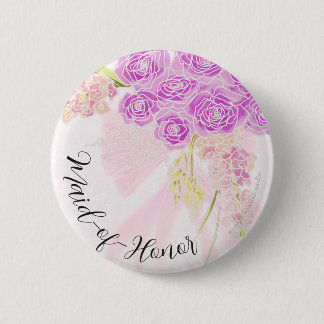 La Boca Vendretti auf Pink Bouquet Maid-of-Honor Button