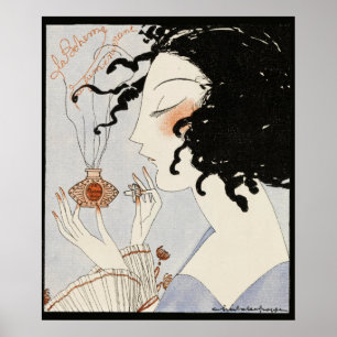 LA BOHEME, LADY MIT PARFÜMFLASCHE ART DECO SCHÖNHE POSTER