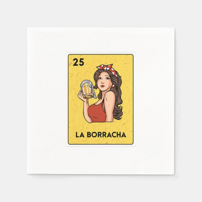 La Borracha Mexican Lottery Bingo Card Player Serviette (Vorderseite)