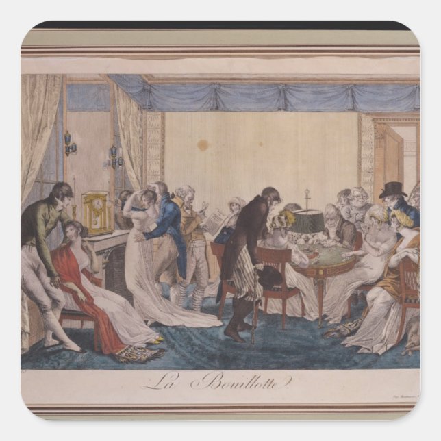 La Bouillotte, 1798 Quadratischer Aufkleber (Vorderseite)