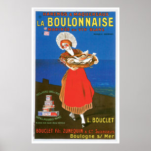 La Boulonnaise Canned Fisch Vintage Küche und Kuns Poster