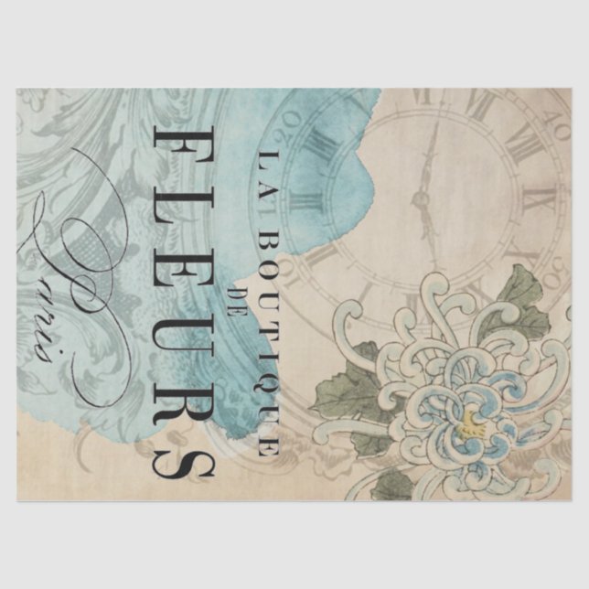 La-Butike BlumenDecoupage Blatt Seidenpapier (Vorderseite)