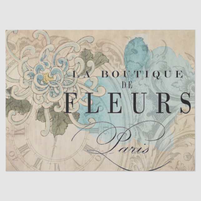 La-Butike BlumenDecoupage Blatt Seidenpapier (Vorderseite)