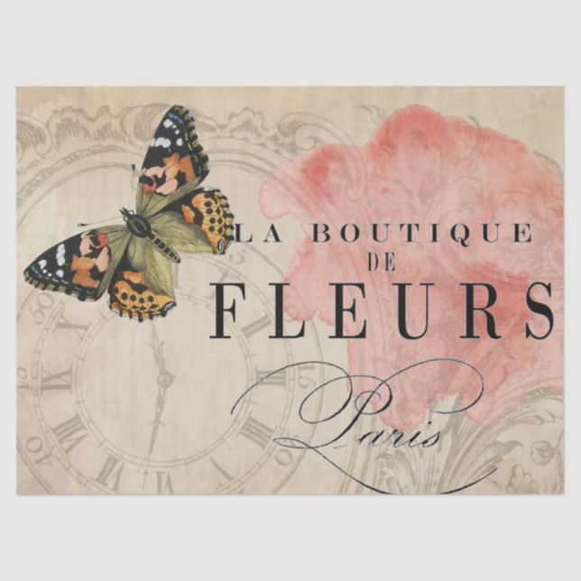 La-Butike-Schmetterling Decoupage Blatt Seidenpapier (Vorderseite)