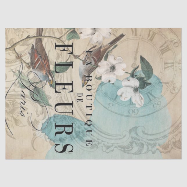 La-Butike-Vogel Decoupage Blatt Seidenpapier (Vorderseite)