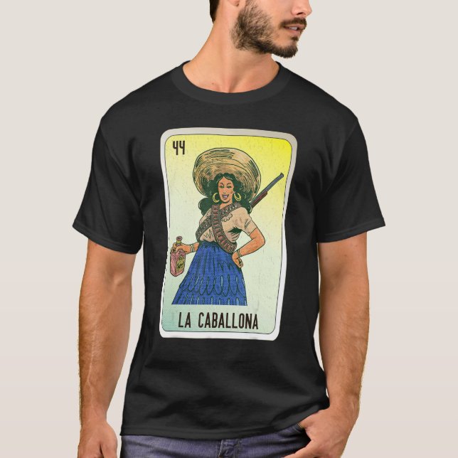 La Caballona Mexican Slang Lottery Bingo Cards T-Shirt (Vorderseite)