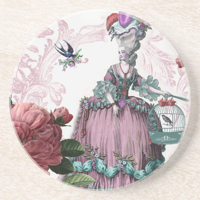 la cage aux oiseaux (Vogelkäfig) Sandstein Untersetzer (Vorne)