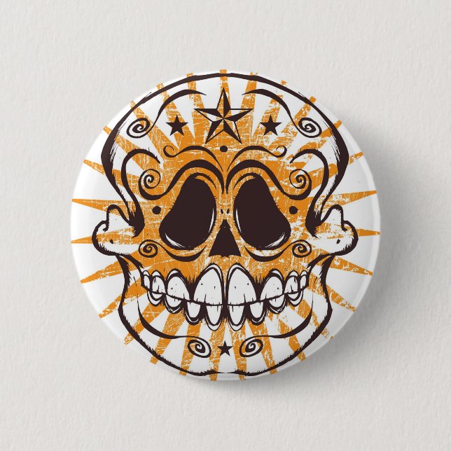 La Calavera 4 - orange Colorway Button (Vorderseite)