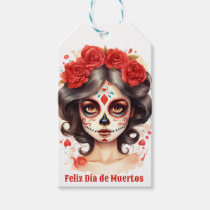 La Calavera Catarina 💀 en Flores Rojas 🌹 Geschenkanhänger