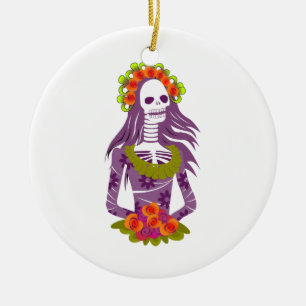 La Calavera Catrina/adretter Skeleton/'eleganter Keramik Ornament