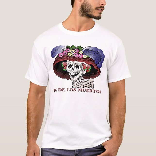 La Calavera Catrina in der Farbe T-Shirt (Vorderseite)