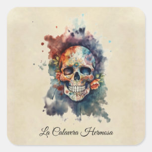 La Calavera Hermosa, Brauch Quadratischer Aufkleber