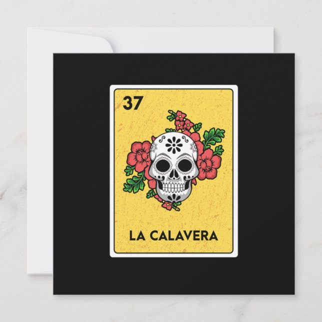 La Calavera Mexican Lottery Bingo Gamer Card Einladung (Vorderseite)