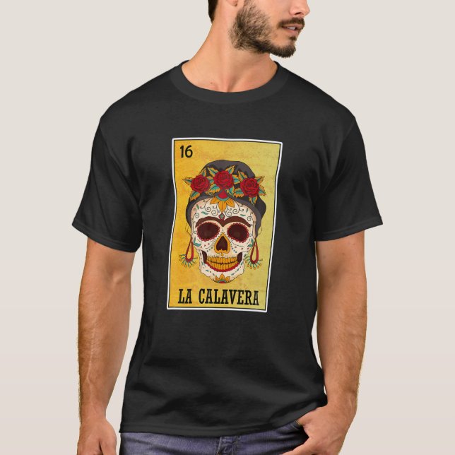 La Calavera Mexican Lottery, Sugar Girl Skull T-Shirt (Vorderseite)